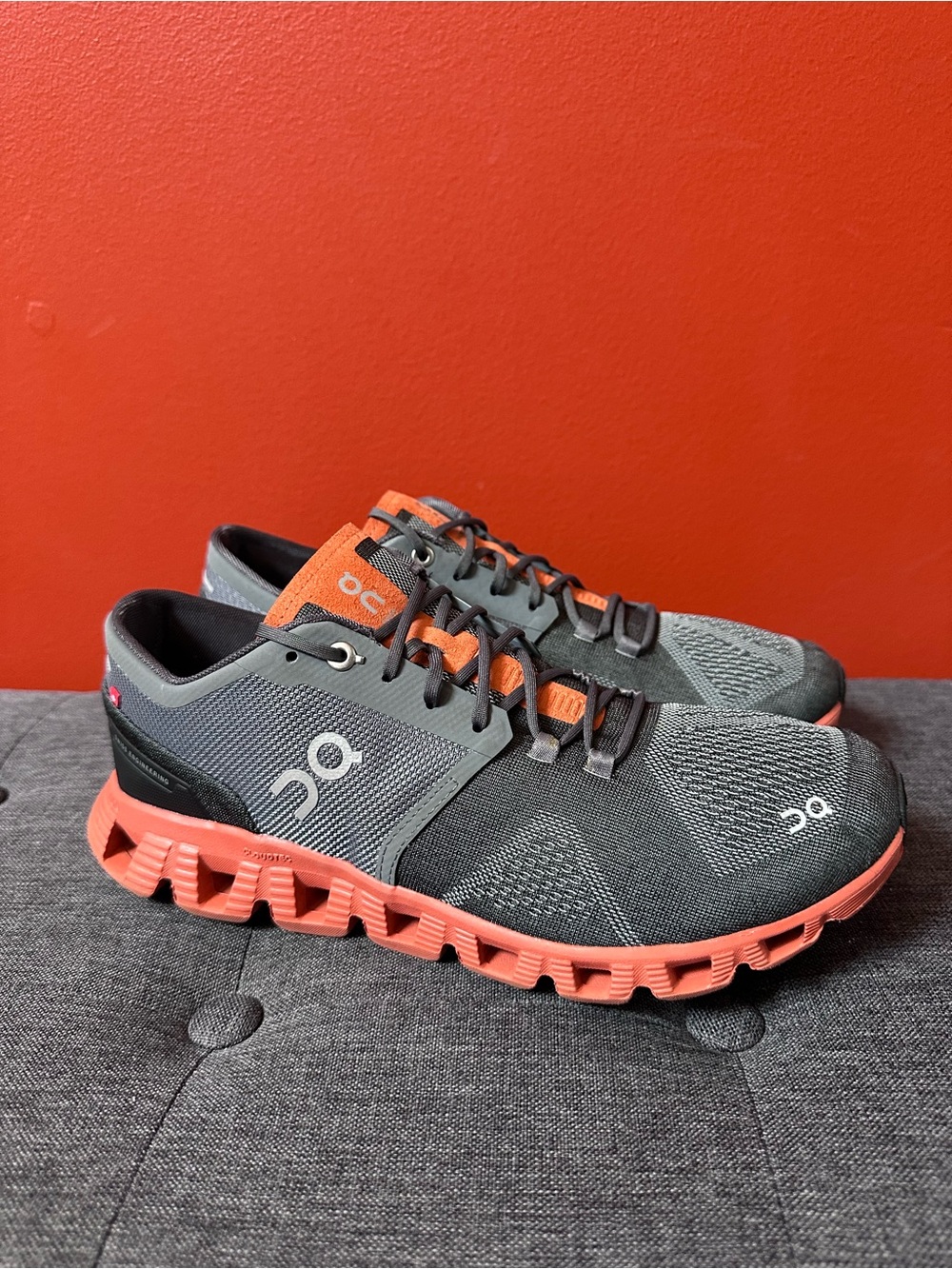 ON Cloud X Black Orange Mesh Shoes Men’s Size 9.5
